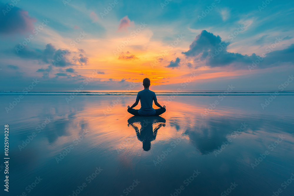 Yoga, Meditating on Beach Yoga, Meditating on Beach