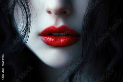 Close-Up of Dark Crimson Lips