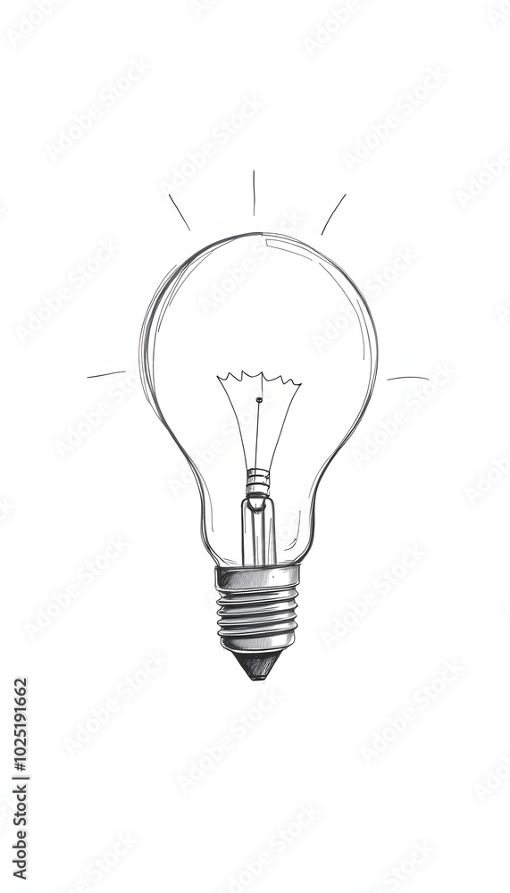 Abstract light bulb pencil sketch on white background with mock up place. Idea and innovate concept isolated with white highlights, png Abstract light bulb pencil sketch on white background with mock up place. Idea and innovate concept isolated with white highlights, png