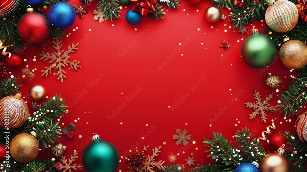 Festive Christmas Ornaments Close-Up Festive Christmas Ornaments Close-Up