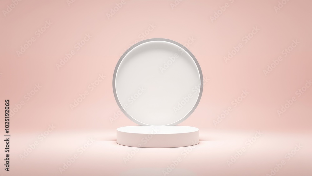 Podium for product presentation on soft light colour background. Podium for product presentation on soft light colour background.