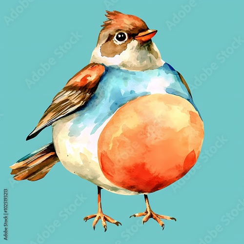 Quirky Robin with Exaggerated Round Belly