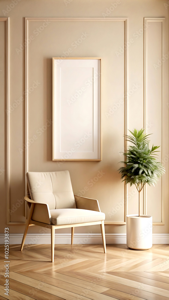 Mock up frame in home interior background, white room with natural wooden furniture, Scandi-Boho style, 3d render, white Mock up frame Mock up frame in home interior background, white room with natural wooden furniture, Scandi-Boho style, 3d render, white Mock up frame