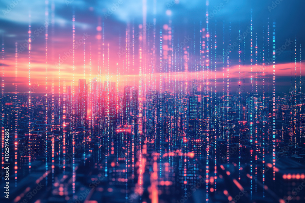 Futuristic Urban Digital Skyline Futuristic Urban Digital Skyline