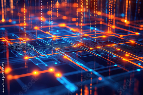 Futuristic Digital Network Background 