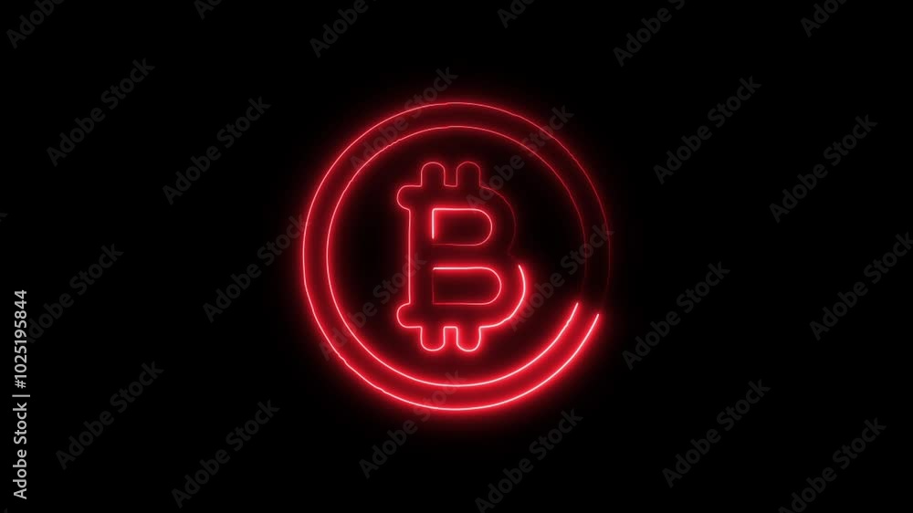 Currency Bitcoin Outline Icon in HD Video Neon Animation – Cryptocurrency and Finance Symbol on Black Background Currency Bitcoin Outline Icon in HD Video Neon Animation – Cryptocurrency and Finance Symbol on Black Background