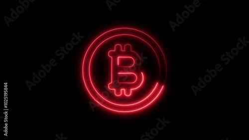 Wallpaper Mural Currency Bitcoin Outline Icon in HD Video Neon Animation – Cryptocurrency and Finance Symbol on Black Background Torontodigital.ca