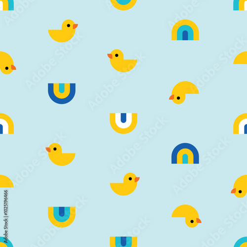 Rubber duck pattern seamless. toy Baby fabric texture. ornament for fabric