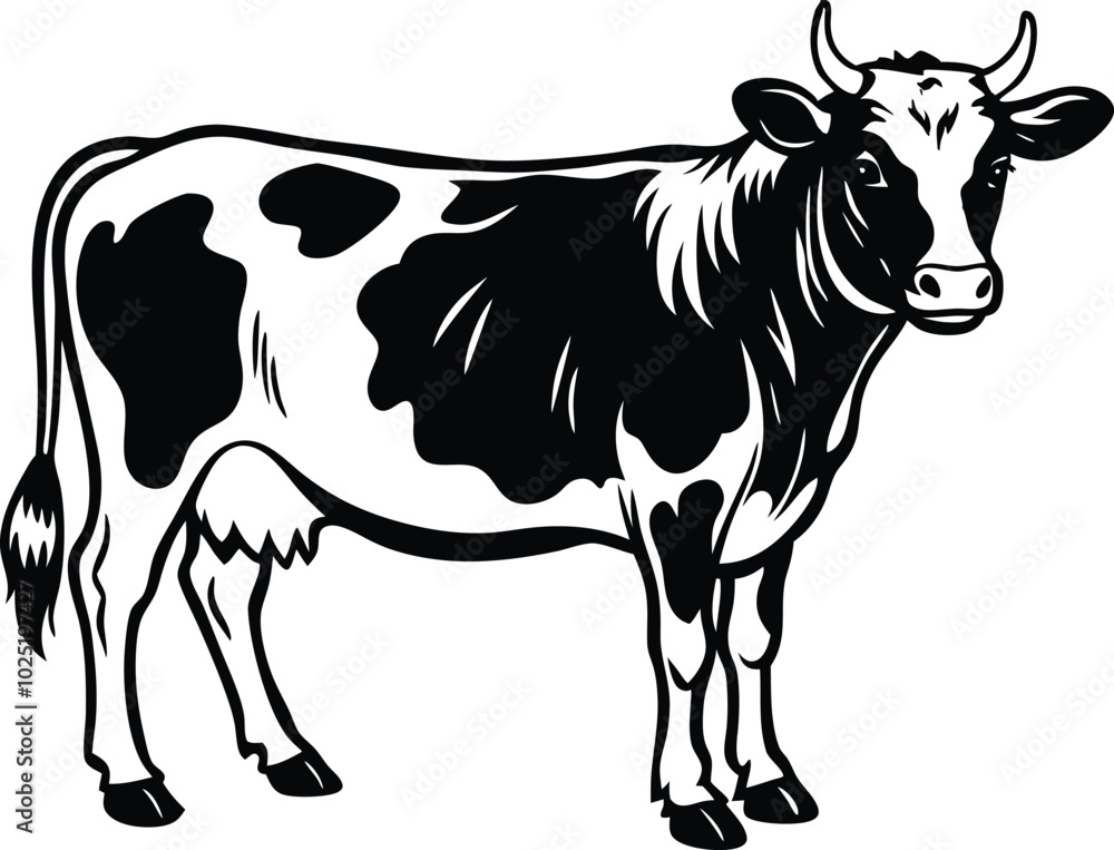 cow silhouette vector illustration. cow silhouette vector illustration.