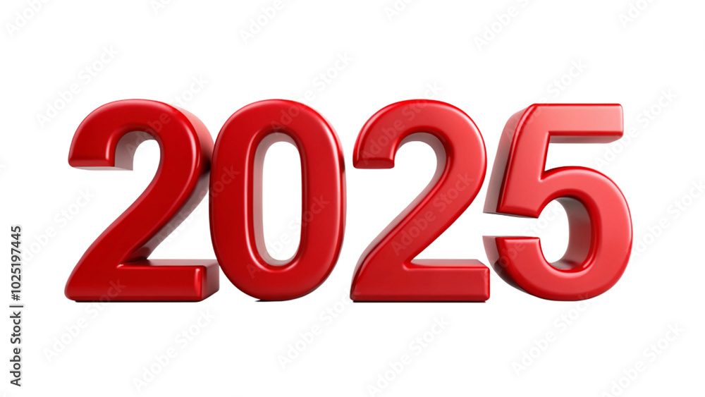 2025 Red Happy New Years on white background, symbolizing passion, excitement, and festive celebrations, ideal for party and holiday themes. 2025 Red Happy New Years on white background, symbolizing passion, excitement, and festive celebrations, ideal for party and holiday themes.