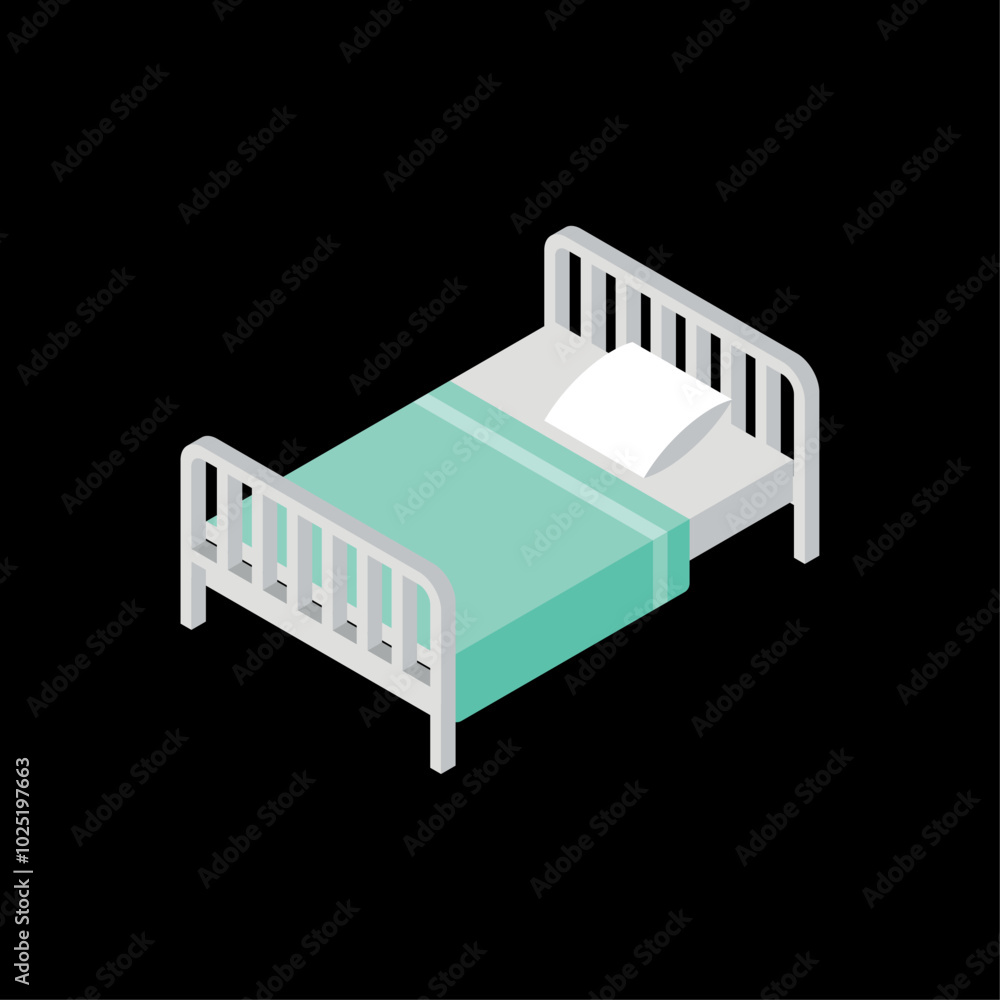 Bed is made isolated. Bd with blanket and pillow Bed is made isolated. Bd with blanket and pillow