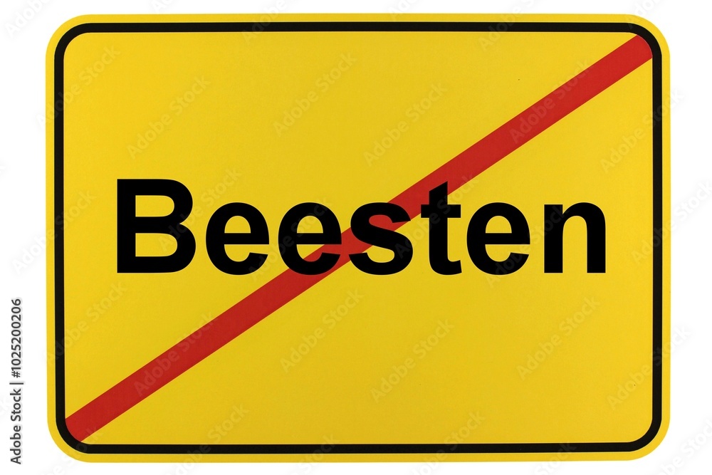 Illustration eines Ortsschildes der Gemeinde Beesten in Niedersachsen Illustration eines Ortsschildes der Gemeinde Beesten in Niedersachsen