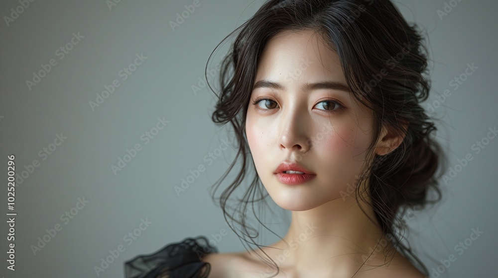 Portrait of a young Korean woman with natural beauty, styled hair, and soft makeup in soft lighting. Minimalistic background perfect for beauty, fashion, or editorial content.
Portrait of a young Korean woman with natural beauty, styled hair, and soft makeup in soft lighting. Minimalistic background perfect for beauty, fashion, or editorial content.