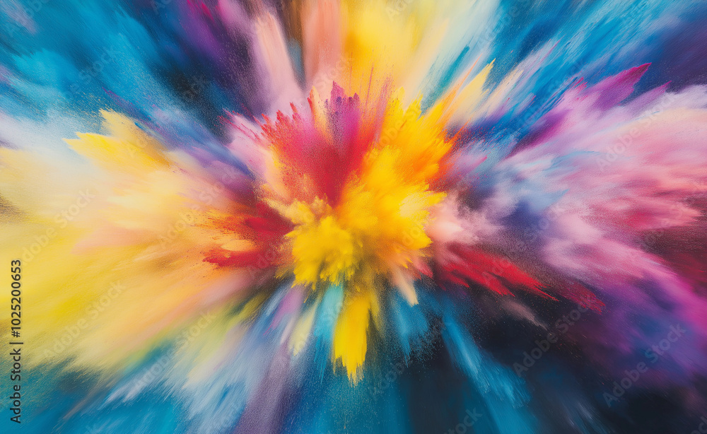 Vibrant explosion of colors blending together in an abstract burst of energy and movement.
Vibrant explosion of colors blending together in an abstract burst of energy and movement.