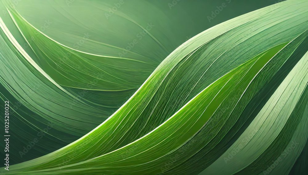 Delicate green leaves capture sunlight, creating elegant patterns in a serene natural setting Delicate green leaves capture sunlight, creating elegant patterns in a serene natural setting