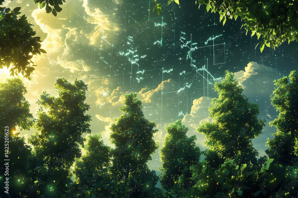 Obraz premium Enchanted Forest Sky 