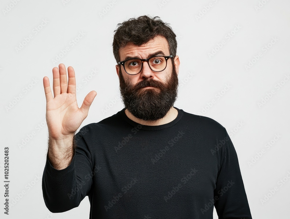 man showing sign man showing sign