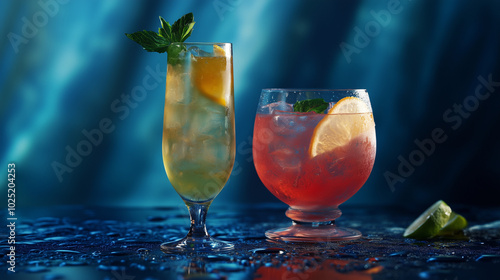 cocktail with lime and ice