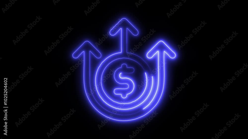 Dollar Outline Icon in HD Video Neon Animation – Finance and Money Symbol on Black Background Dollar Outline Icon in HD Video Neon Animation – Finance and Money Symbol on Black Background