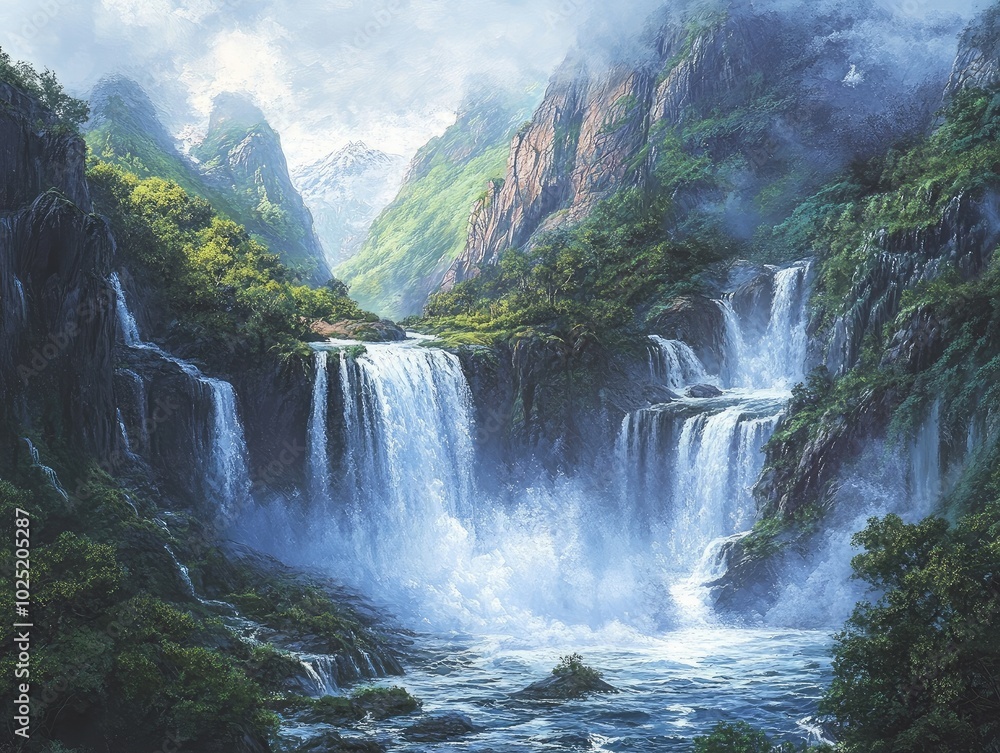 Fototapeta premium waterfall in park