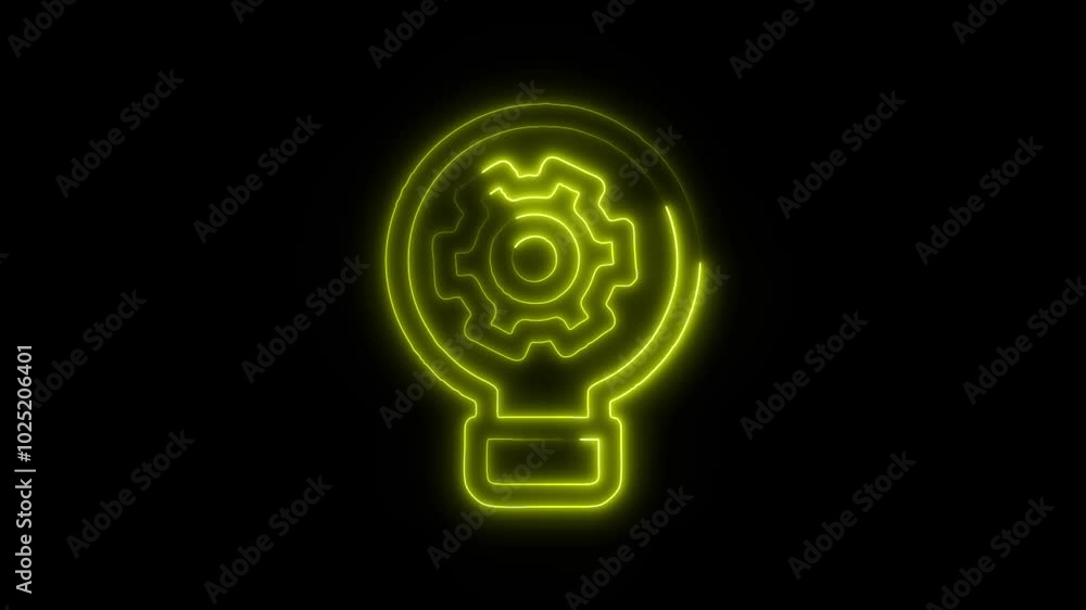 Productivity Setting Outline Icon in HD Video Neon Animation – Efficiency and Optimization Symbol on Black Background Productivity Setting Outline Icon in HD Video Neon Animation – Efficiency and Optimization Symbol on Black Background