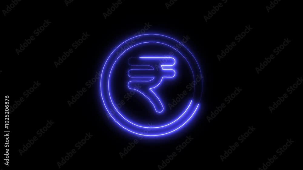 Rupee Outline Icon in HD Video Neon Animation – Finance and Money Symbol on Black Background Rupee Outline Icon in HD Video Neon Animation – Finance and Money Symbol on Black Background