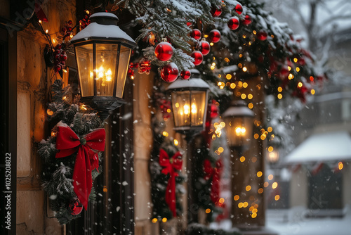 Christmas Lantern on the Street