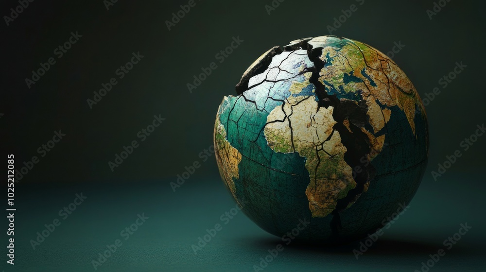 Cracked Earth Globe. Cracked Earth Globe.