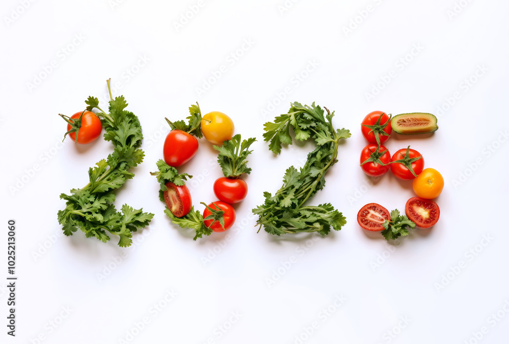 creative 2025 numbers made of food creative 2025 numbers made of food