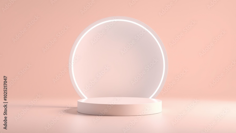 Podium for product presentation on soft light colour background. Podium for product presentation on soft light colour background.