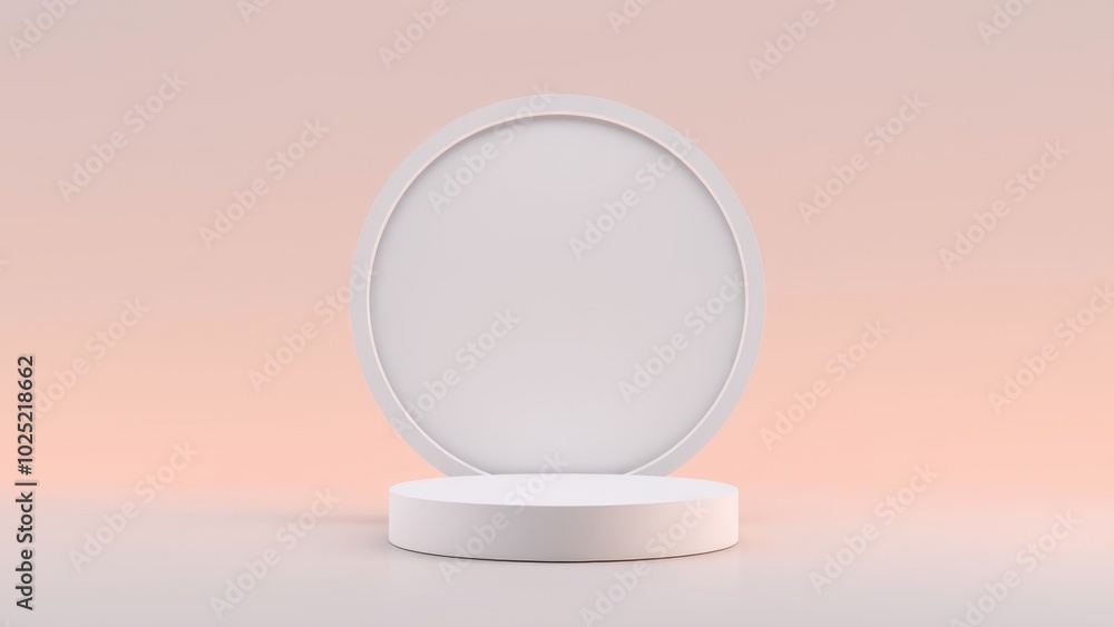Podium for product presentation on soft light colour background. Podium for product presentation on soft light colour background.