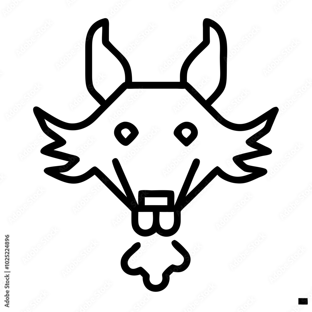 Cartoon wolf head with tongue sticking out Cartoon wolf head with tongue sticking out