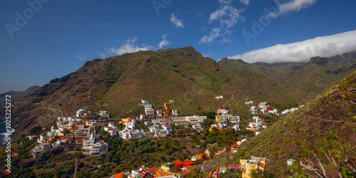 Beautiful view of the Atlantic ocean and anaga mountains on Tenerife island, Spain photo