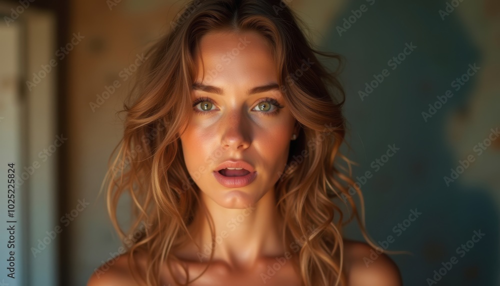 Pretty girl's expression on a color background. A beautiful lifestyle wallpaper. Pretty girl's expression on a color background. A beautiful lifestyle wallpaper.