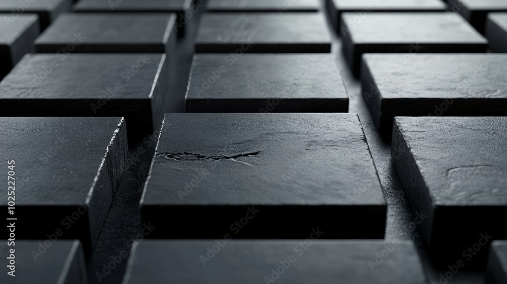 Black square tiles arranged in a pattern. Black square tiles arranged in a pattern.