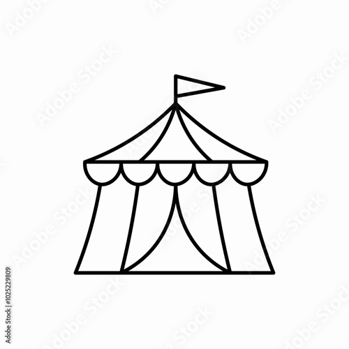 circus tent icon sign vector