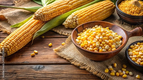 fresh corn, Brazilian festival, kernels, preparation, Fresh corn kernels being prepared for making hominy during the traditional Brazilian festival Festa Junina photo