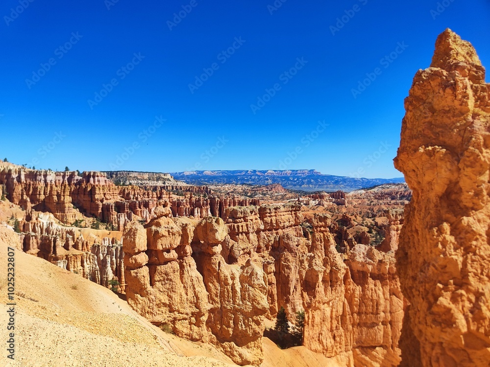 bryce canyon panorama at noon, from the high pathway bryce canyon panorama at noon, from the high pathway