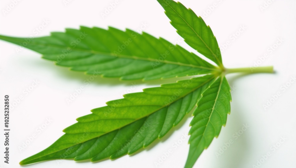 Isolated close-up of a marijuana bud against a white backdrop Isolated close-up of a marijuana bud against a white backdrop