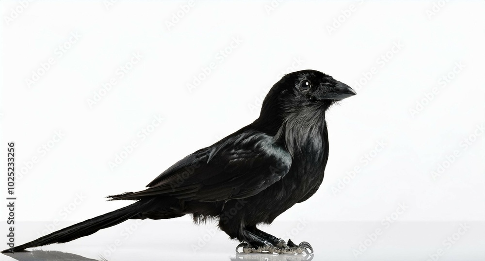 Cuervo, pájaro negro sobre fondo aislado Cuervo, pájaro negro sobre fondo aislado