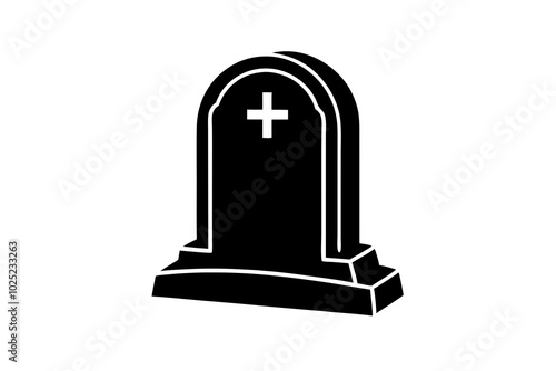 Gravestone icon. Tombstone icon. Headstone icon, vector illustration