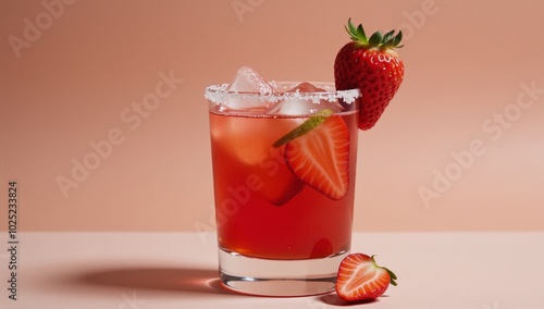 A refreshing Strawberry-infused Tequila cocktail photo