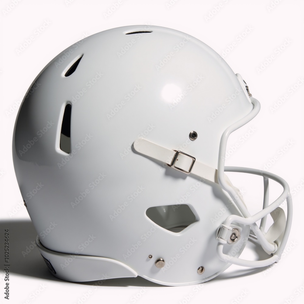 Fototapeta premium White side-view football helmet