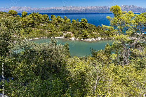 Trpanj, Peljesac peninsula, Adriatic Sea, azure water, rocky beaches