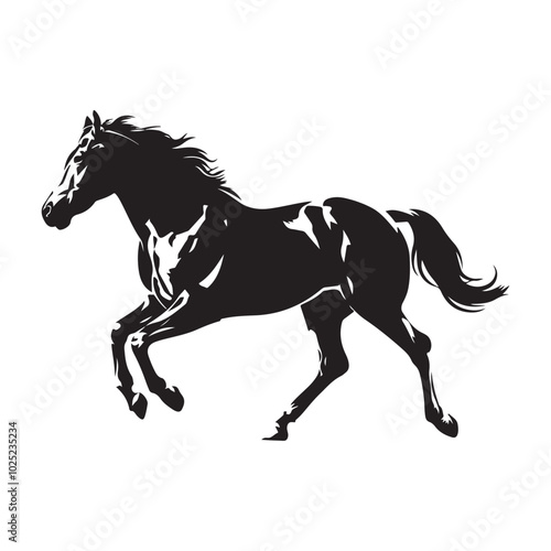 horse silhouette isolated on white