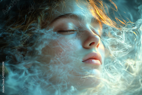 A person waking up in a world that is almost like their own but with small, unsettling differences, representing the strangeness of parallel realities. Concept of perception.