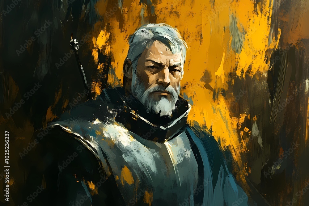 Illustration of a medieval knight in armor with a sword, perfect for fantasy-themed designs, games, and historical visual projects. Illustration of a medieval knight in armor with a sword, perfect for fantasy-themed designs, games, and historical visual projects.