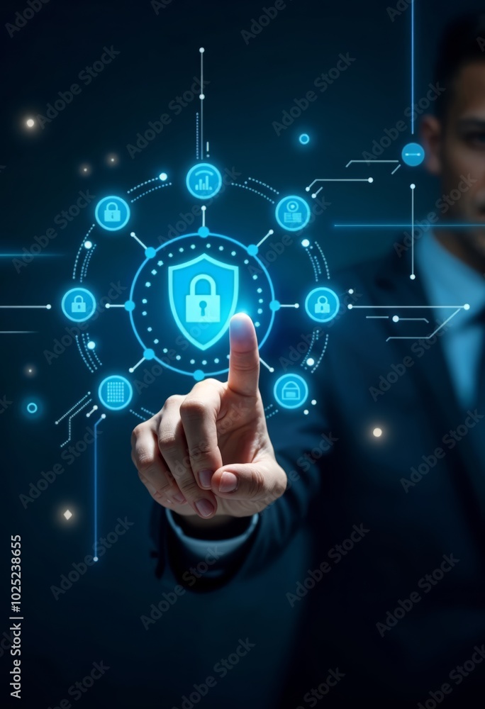 A Hand Reaching for Digital Security: Emphasizing Technology and Safety in a Futuristic Environment A Hand Reaching for Digital Security: Emphasizing Technology and Safety in a Futuristic Environment