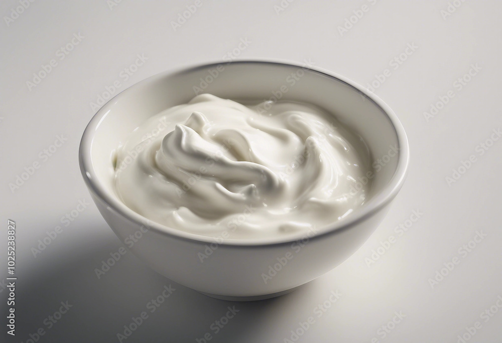 Bowl of fresh greek yogurt or sour cream Bowl of fresh greek yogurt or sour cream