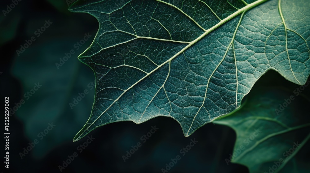 Dark green leaf close-up with prominent veins and natural patterns, providing a lush background for desktop wallpaper. Dark green leaf close-up with prominent veins and natural patterns, providing a lush background for desktop wallpaper.